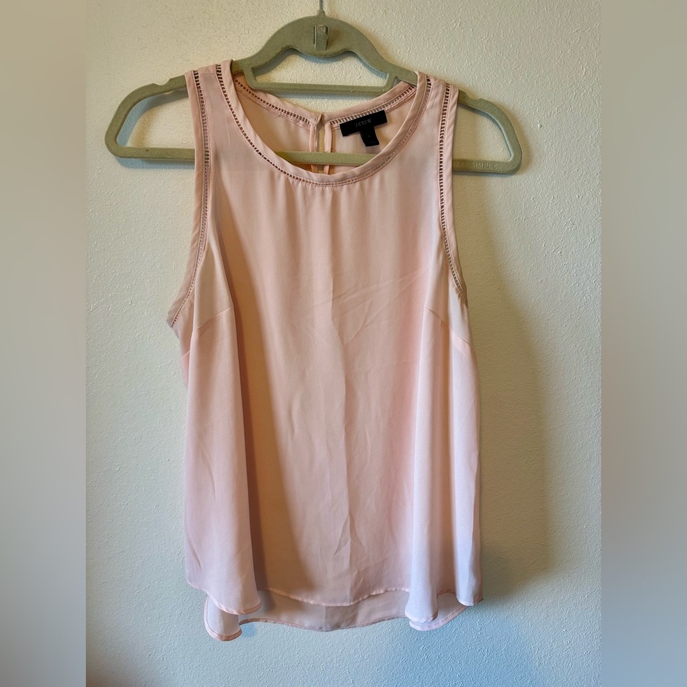 J Crew Drapey Top with Ladder Trim
